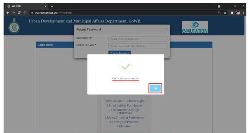 bidhannagar municipal corporation online mutation - Forget Password 4